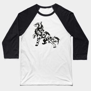 Tribal Wolf Baseball T-Shirt